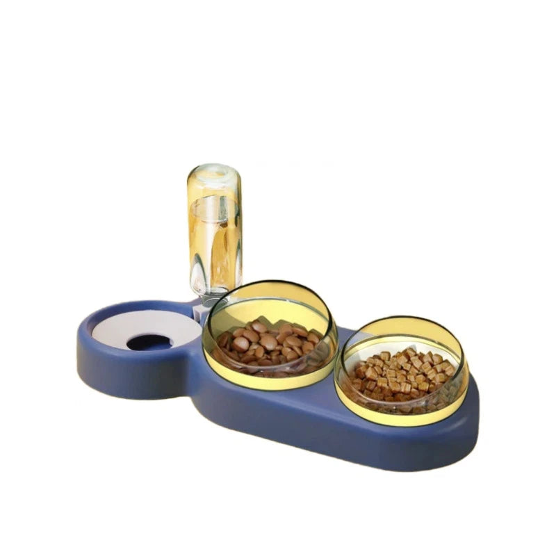 3-Bowl Automatic Pet Feeder Large Water Dispenser Dog Cat Basin