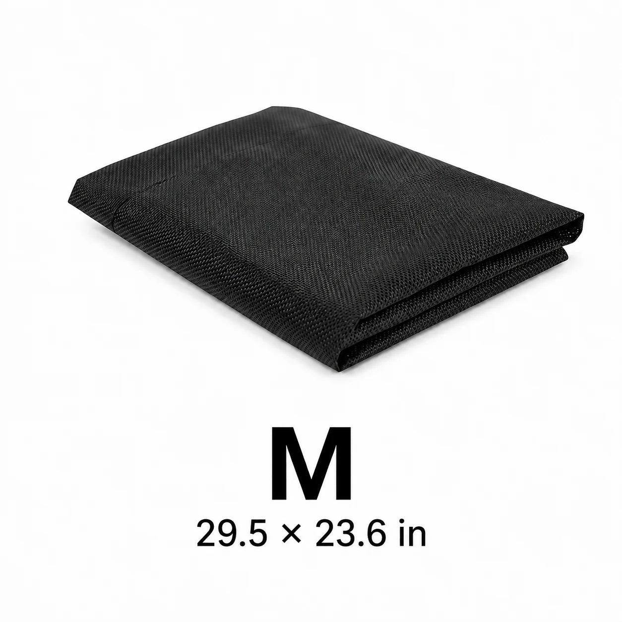 Black elevated dog bed mesh pad with folded, compact profile