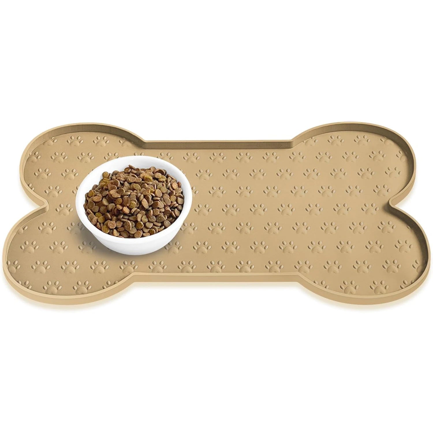 Dog Bowl Mat Thicker Pet Drinking Feeding Placemat  Dog Food Mat Anti-Slip Silicone Waterproof Cat Feeder Pad with Raised Edge