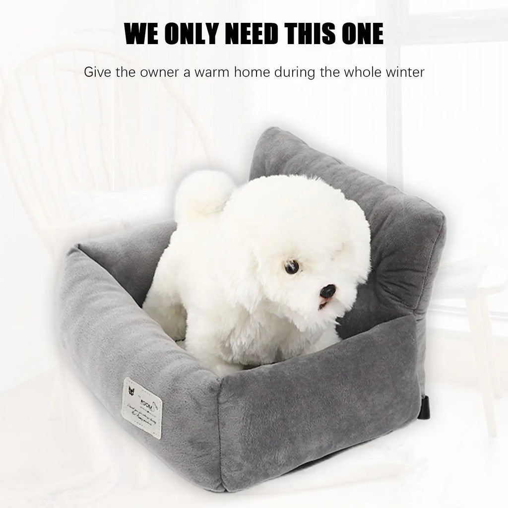 Dog Car Seat Pet Travel Booster Seat Dual Use Carrier Bed Safety