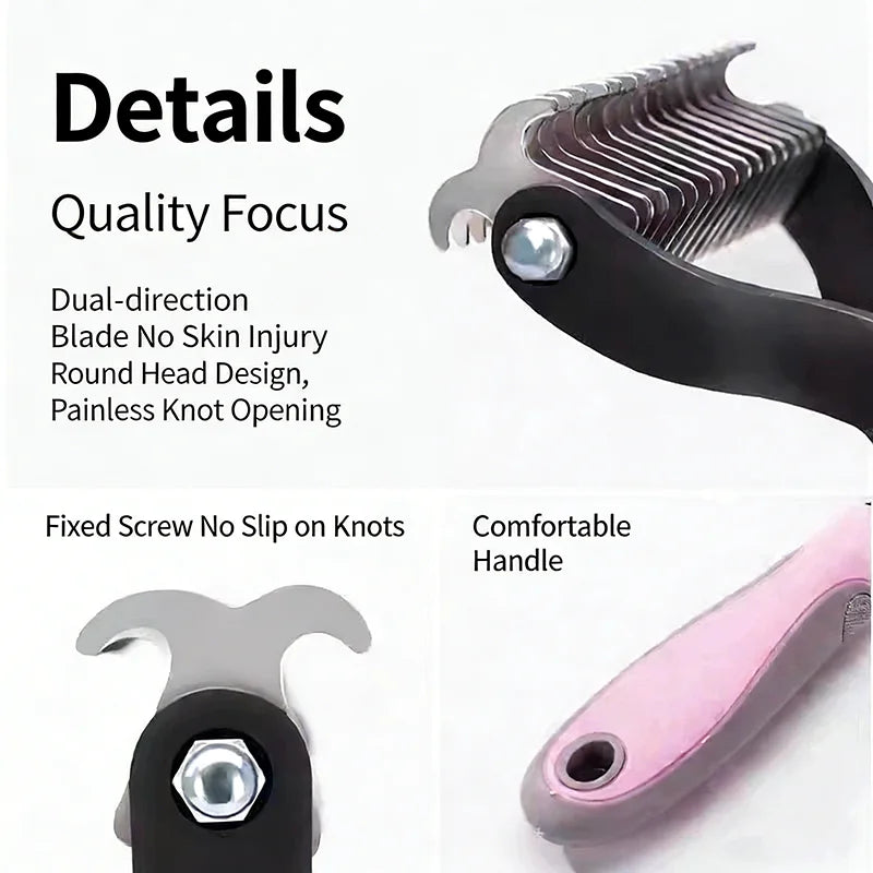 Double-Sided Dog Brush Hair Removal Detangling Comb Grooming Tool