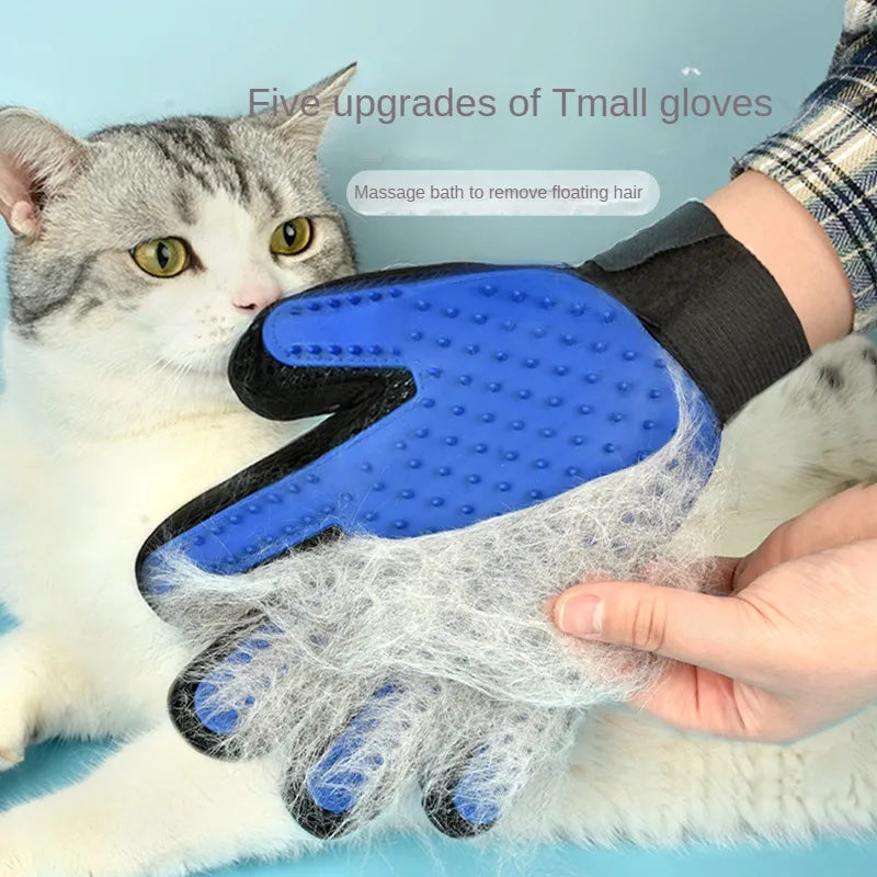 Silicone Pet Grooming Gloves Cats Hair Brush Comb Bathe Dogs Hair Removal