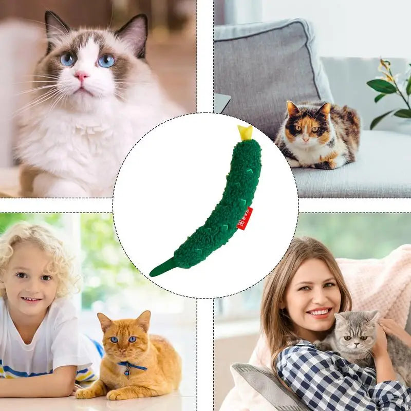 PawJoy Cucumber Catnip Plush | Fun Cat Toy for US Pet Owners