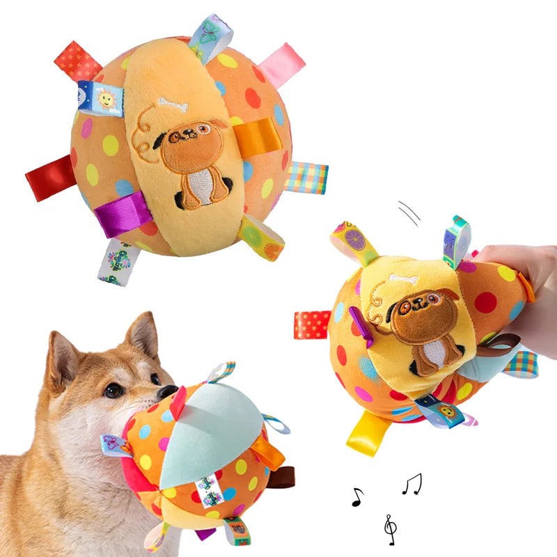Interactive Ball Dog Toy for Aggressive Chewers with Bells