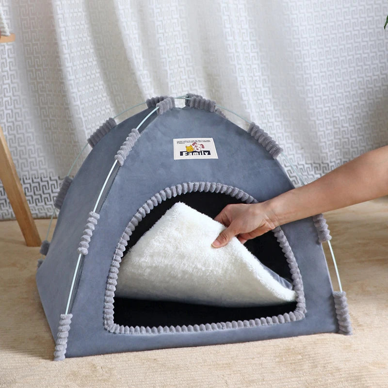 Foldable Cat Tent House – 4-Season Breathable Pet Nest