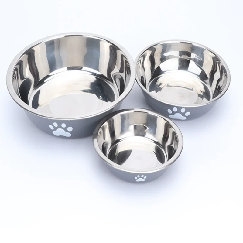 Large Anti-Slip Stainless Steel Double Dog Bowl