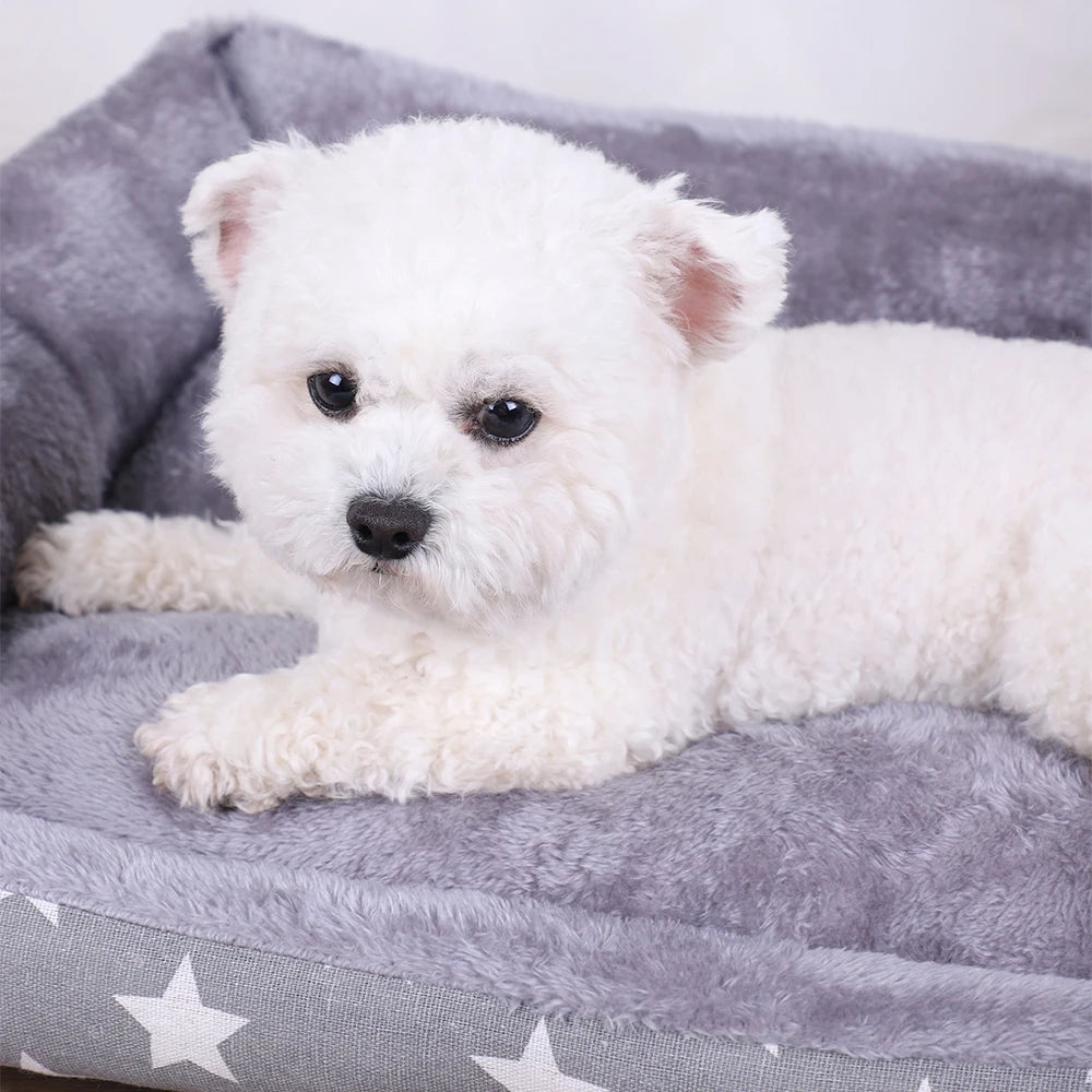 Plush Washable Dog Basket Bed for Small Large Dogs
