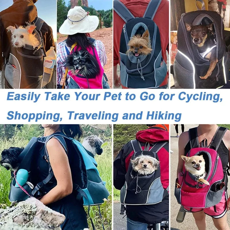 Front-Fold Pet Backpack Carrier with Ventilation Mesh
