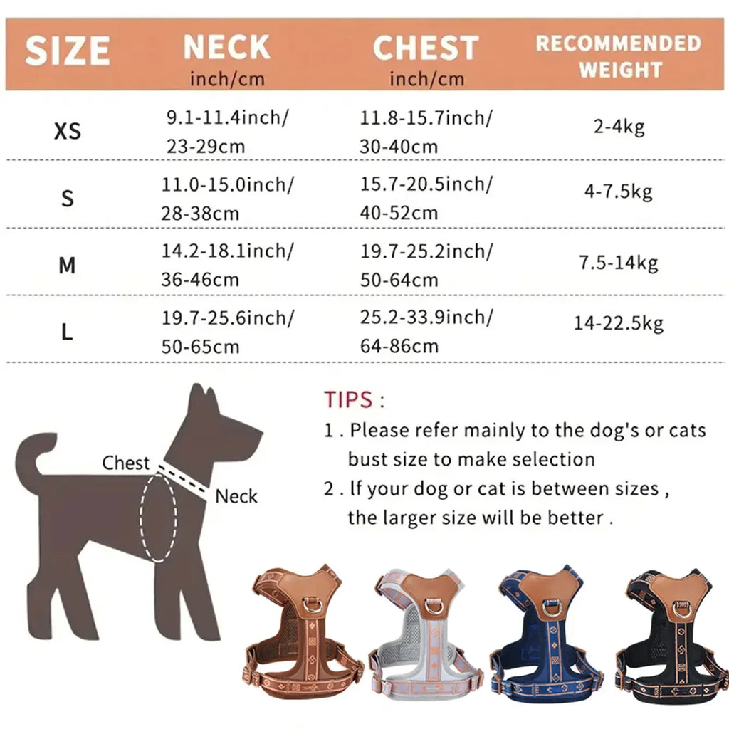 Classic Adjustable Dog Harness Durable Alloy Ring | PawJoyKwT