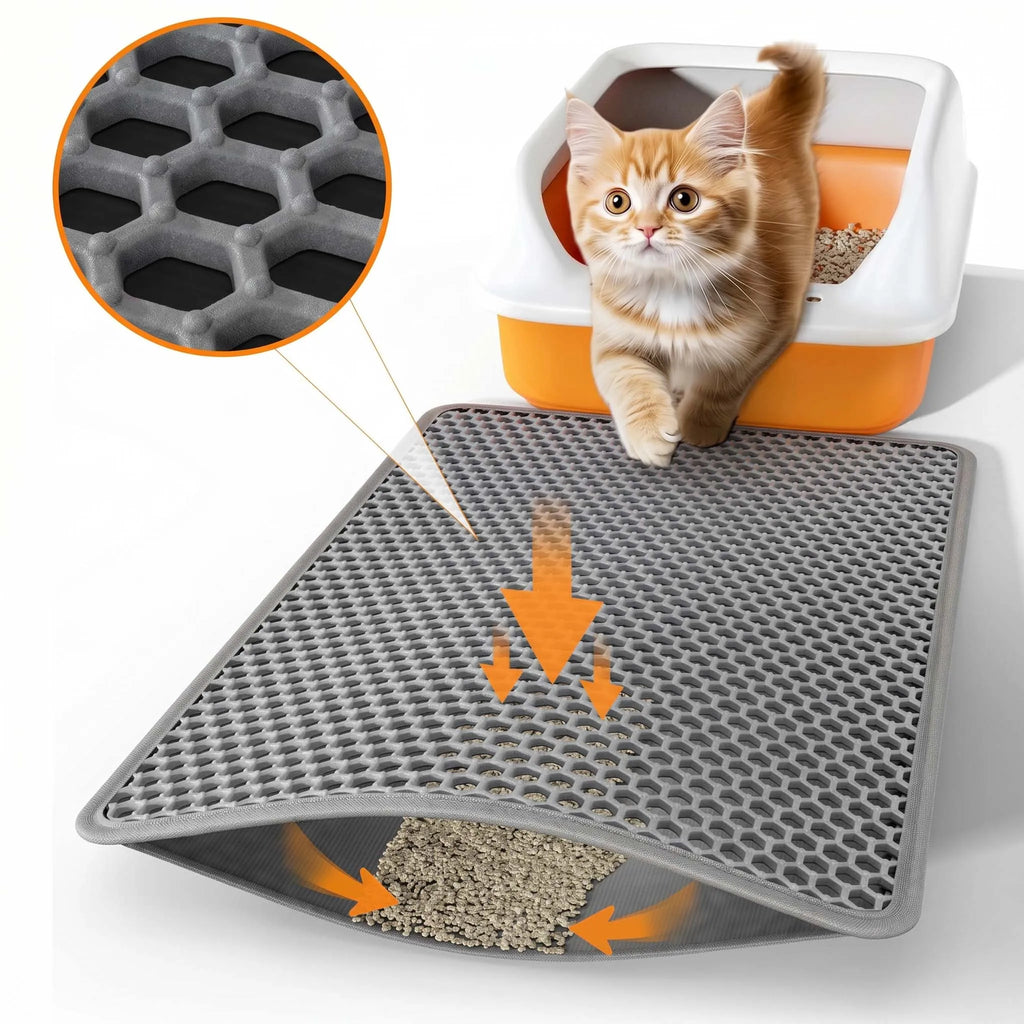 Cat Litter Mat Waterproof Double Layer Trapping Box Pad