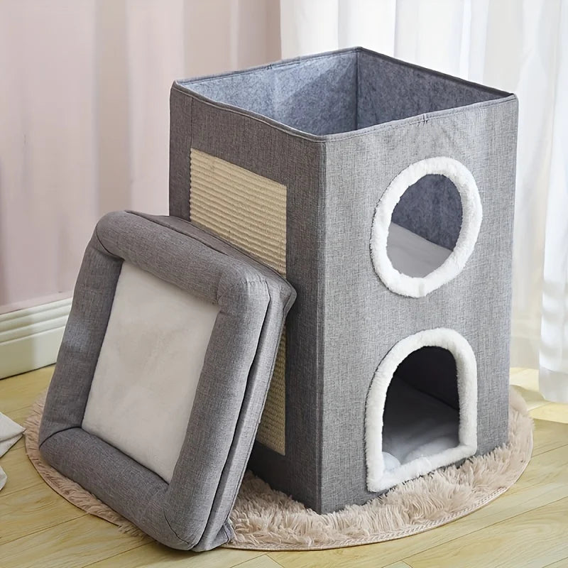 Washable Foldable Cozy Cat Bed Nest Indoor Scratching Pad