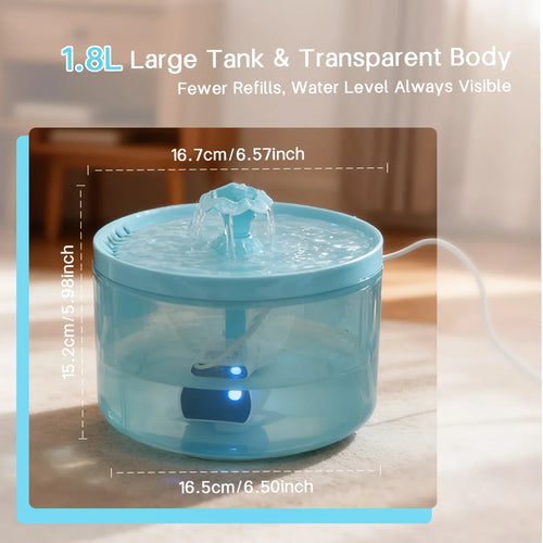 1.8L LED Cat Fountain | Glowing Pet Water Fountain USA