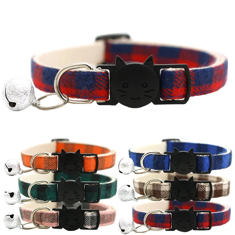 Reflective Cat Collar Adjustable Nylon Bell Head Pattern
