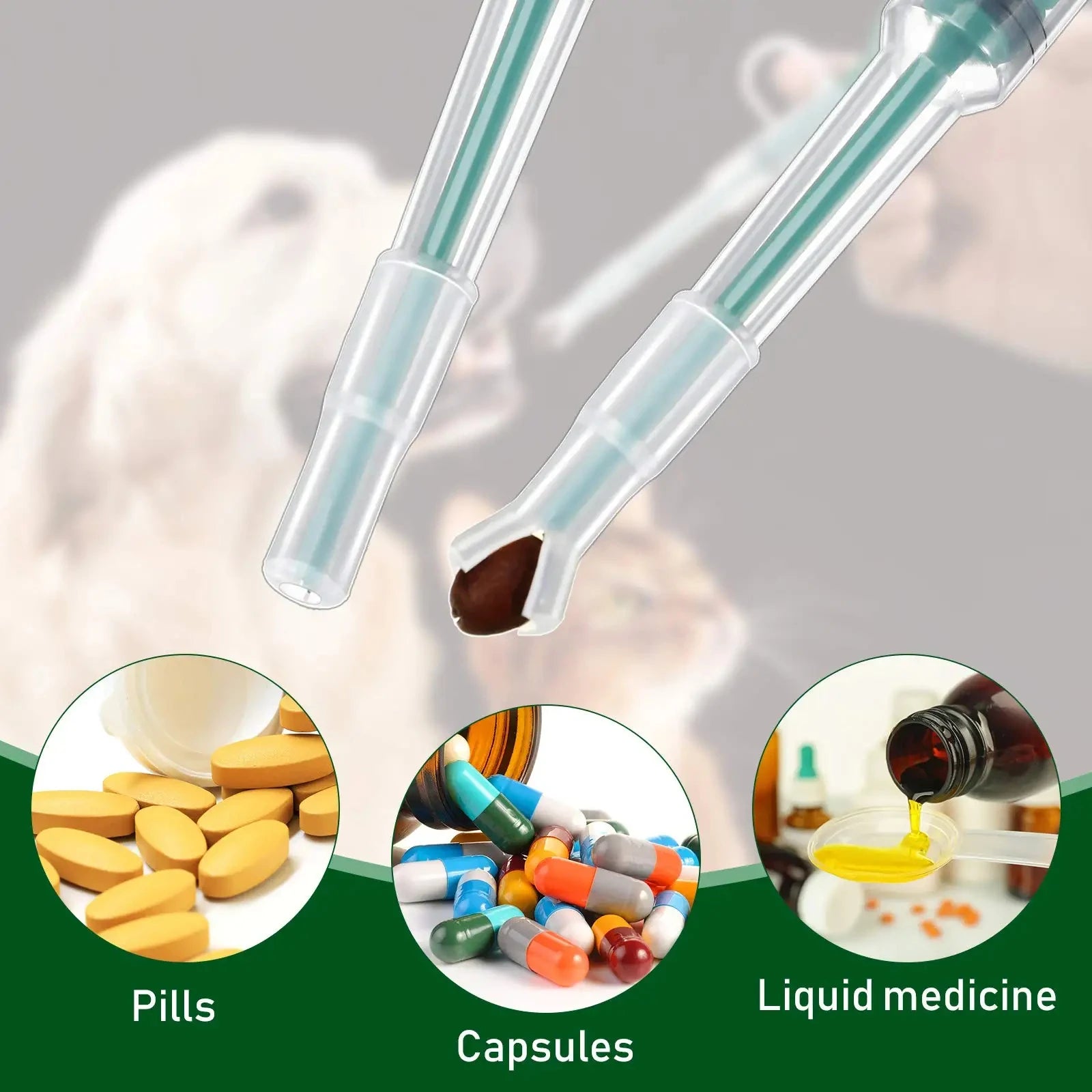 Pet Pill Dispenser Stick for Cats & Dogs Medication Feeder