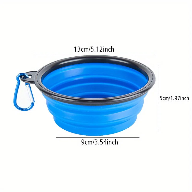 Portable Foldable Silicone Dog Travel Bowl for Outdoor Use