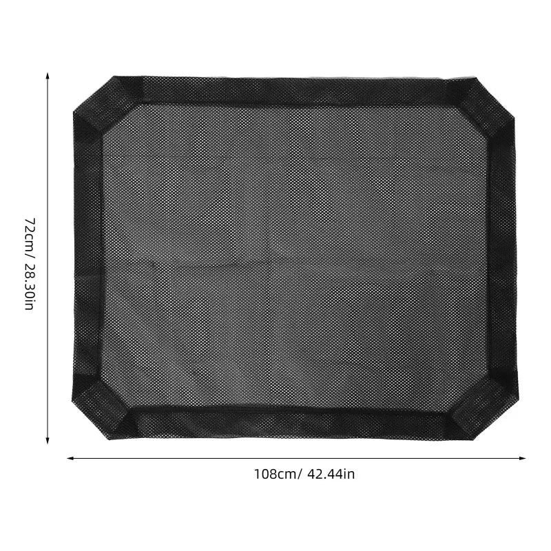 Black mesh cot hammock cover tray with octagonal corners and side walls