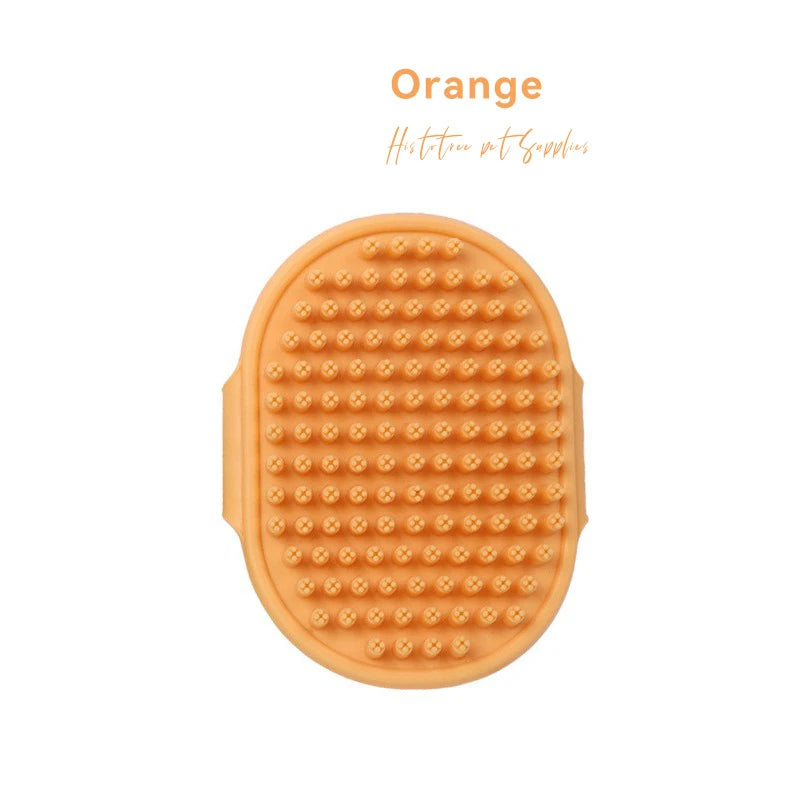 Orange rubber bath massage brush head with round massage bumps