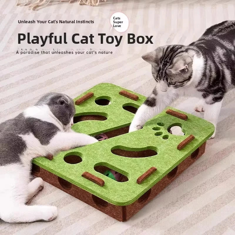 Felt Puzzle Box Exercise Toy for Cats | PawJoyKwT