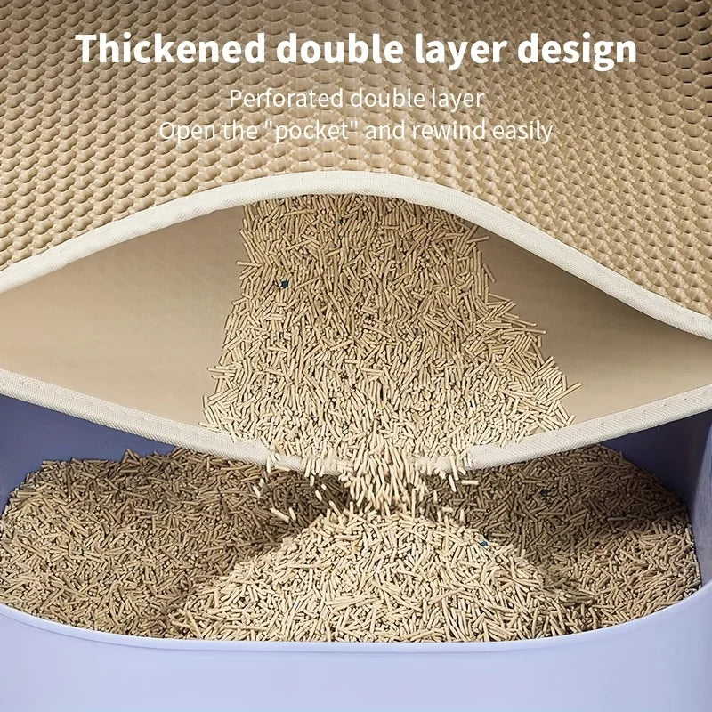 Large Cat Litter Mat Honeycomb Double Layer Urine Waterproof