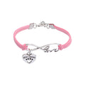 Adjustable pink pet collar with heart “Best Friend” charm and silver “love” bar connector