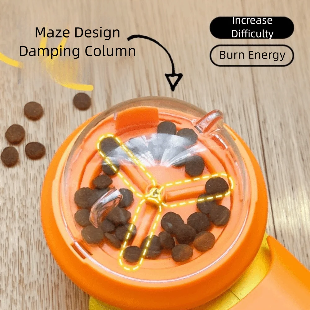 Colorful Rotating Cartoon Dog Puzzle Slow Feeder Interactive Bowl