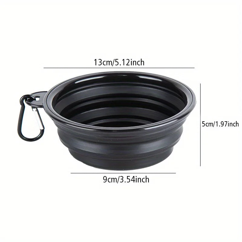 Portable Foldable Silicone Dog Travel Bowl for Outdoor Use