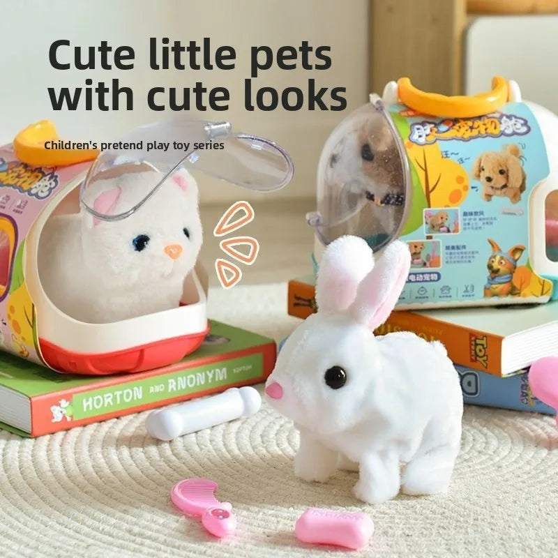 Electric Plush Animal Toy Set with Sound for Kids Boys Girls