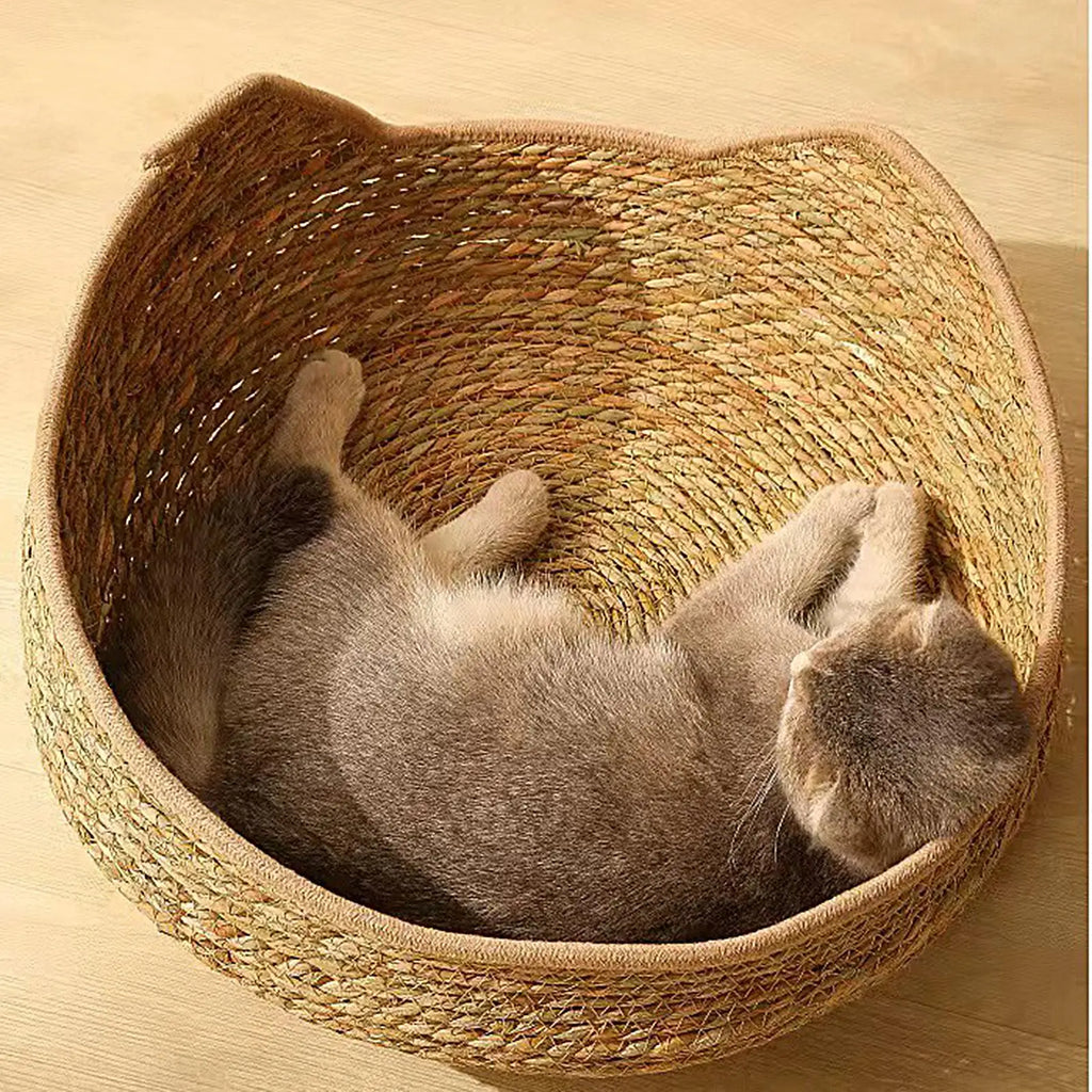 Round Cotton Rope Cat Basket Bed Indoor