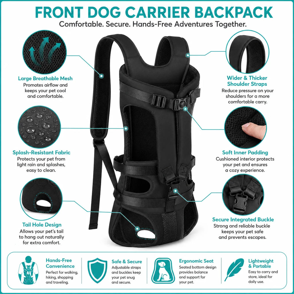 Front Travel Pet Backpack Carrier for Small Dogs