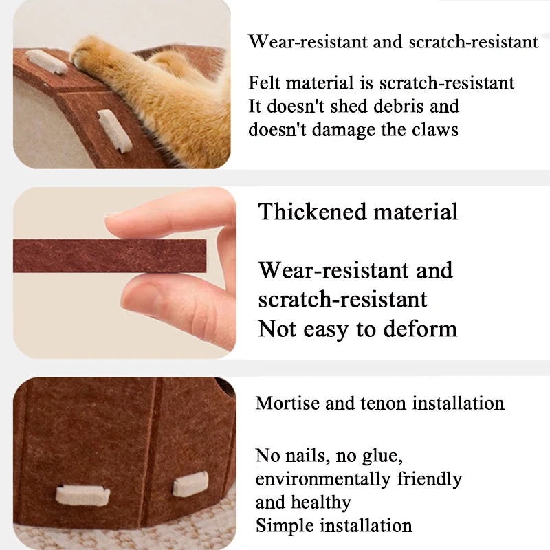 Foldable Tunnel Enclosed Cat Bed Cave Large