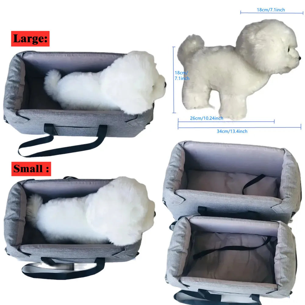 Dog Car Seat Bed Central Portable Carrier for Small Pets