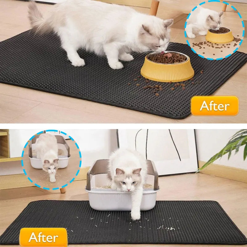 Cat Litter Mat Waterproof Double Layer Trapping Box Pad