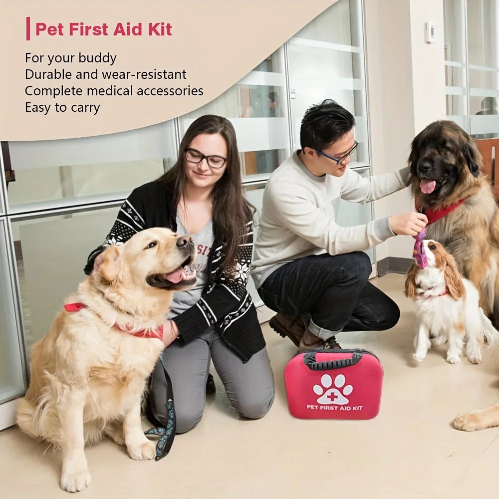 Compact Dog Cat Travel First Aid Kit Emergency Supplies Hiking Camping