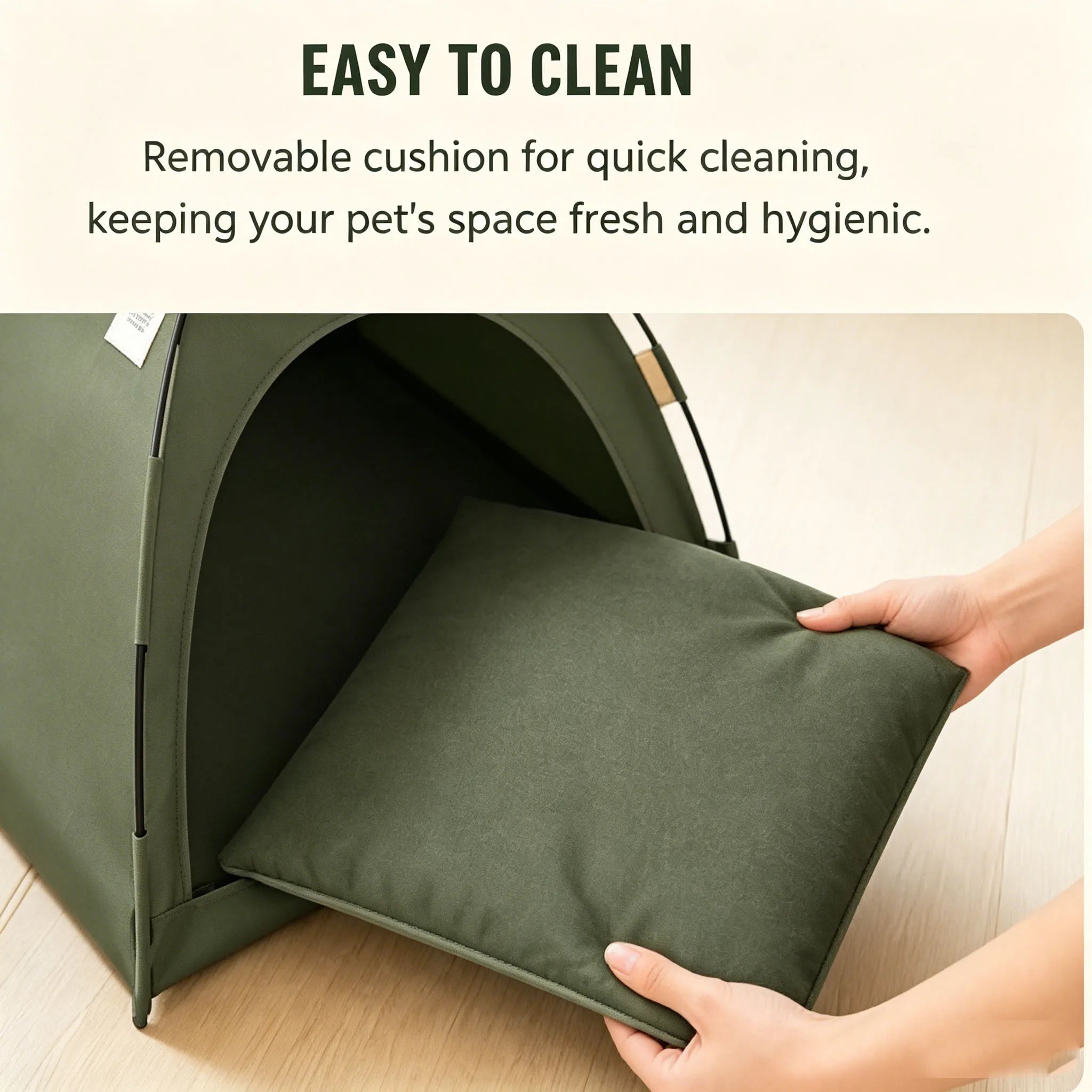 Foldable Canvas Cat Tent Bed Removable Semi-Enclosed Pet Sofa