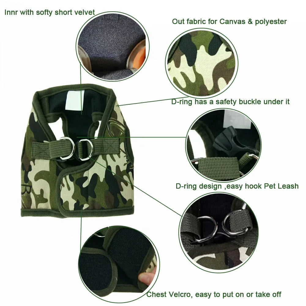 Dog Harness Leash Set Waterproof Reflective No Pull Adjustable Vest Medium Large