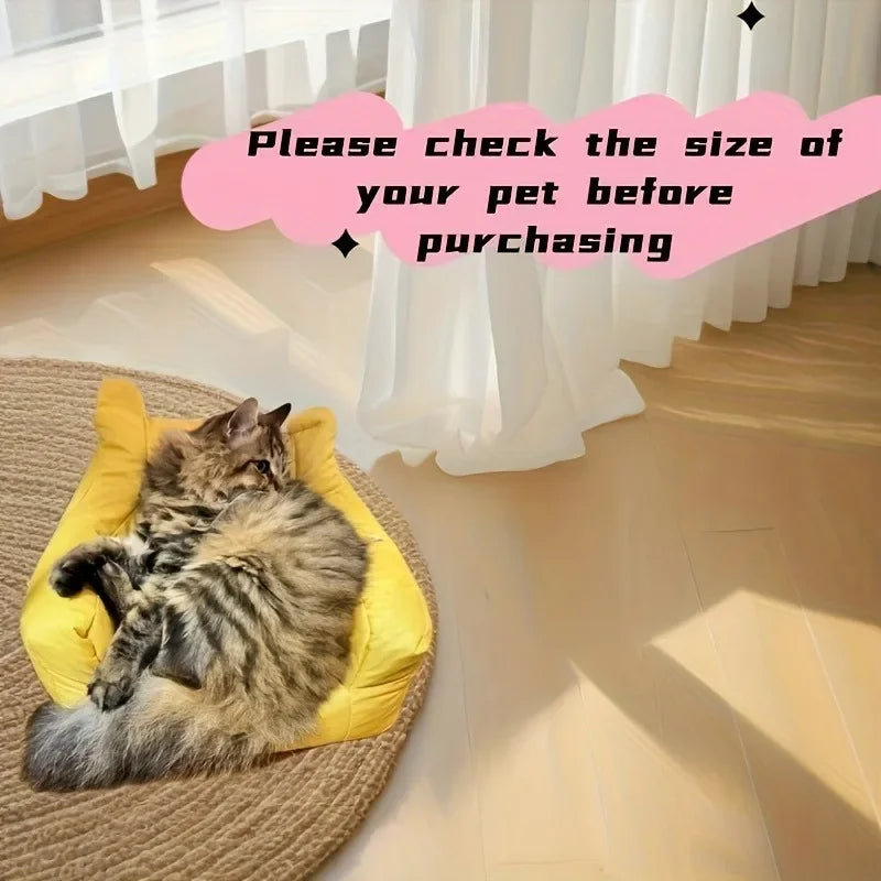 Adorable Cartoon Cat Sofa Bed Washable Plush Indoor Furniture