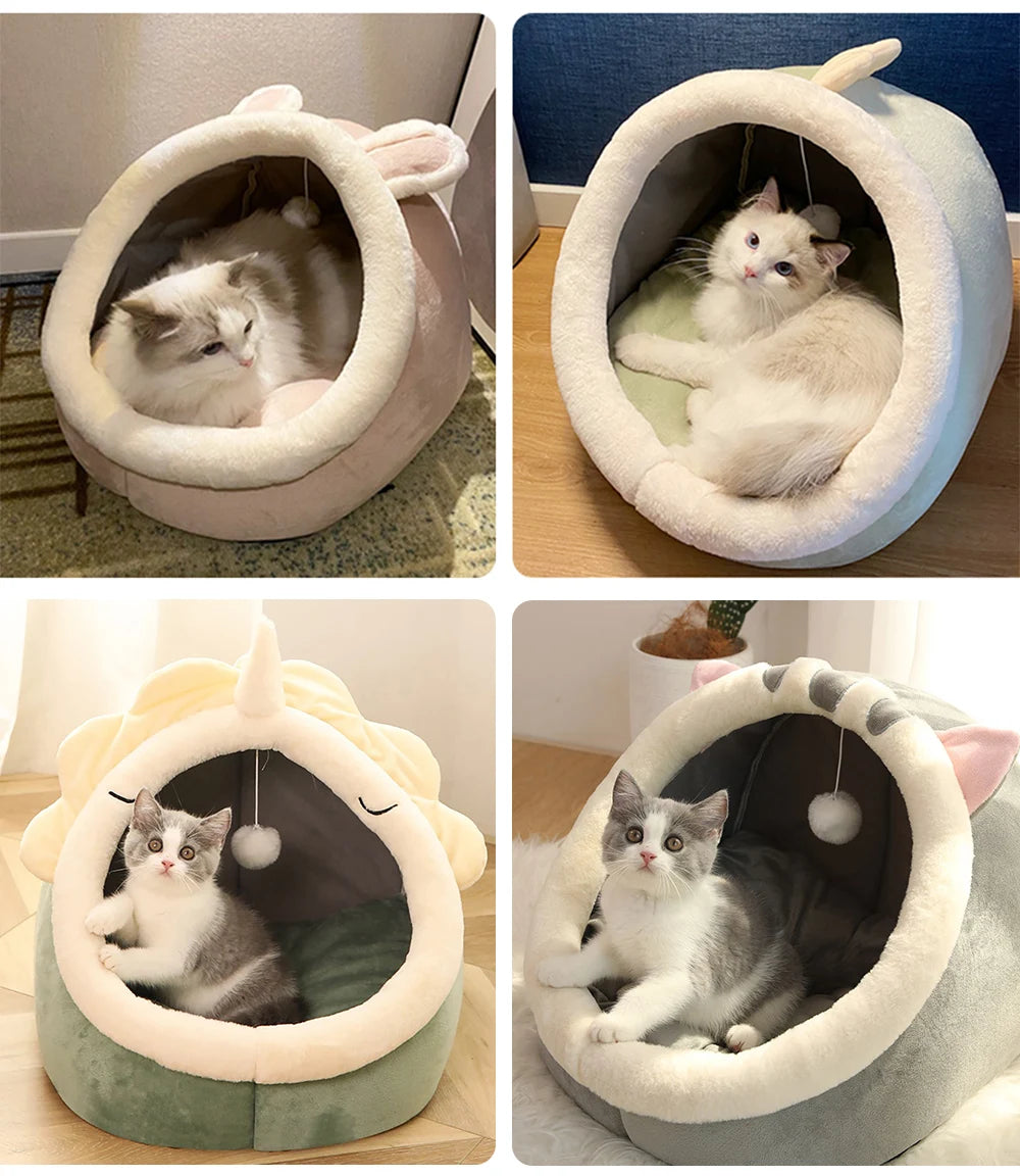 Deep Sleep Cat Bed – Foldable Washable Cave Nest