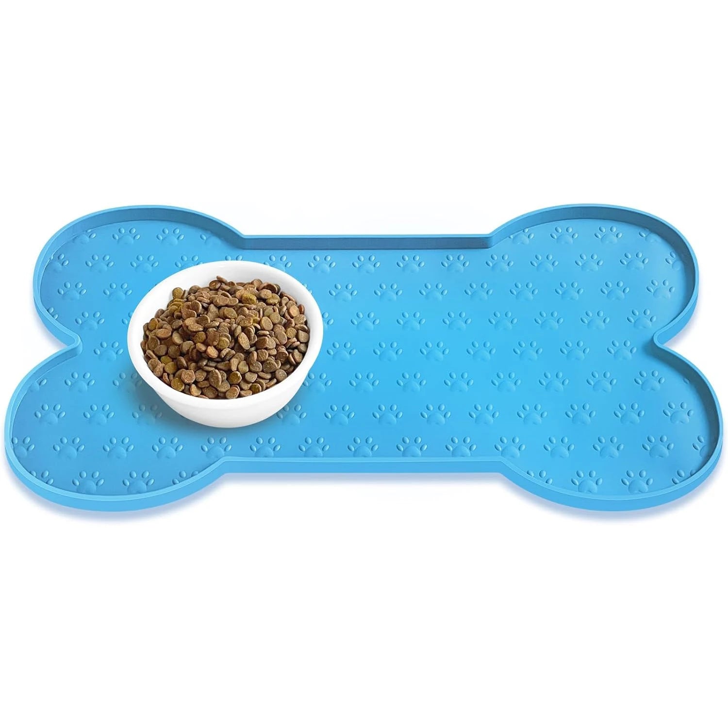 Dog Bowl Mat Thicker Pet Drinking Feeding Placemat  Dog Food Mat Anti-Slip Silicone Waterproof Cat Feeder Pad with Raised Edge