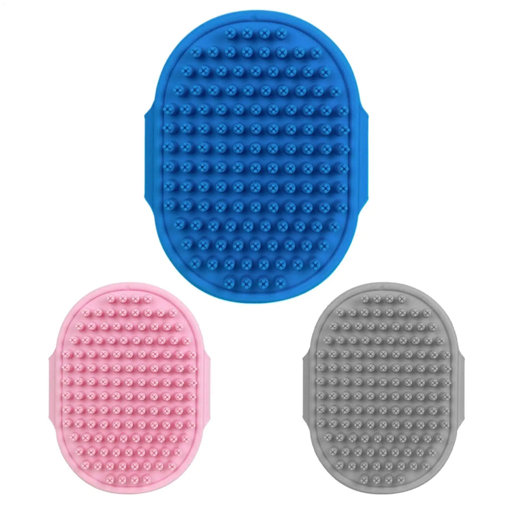 Pet Grooming Bath Massage Brush Soap Shampoo Dispenser Silicone Dogs Cats