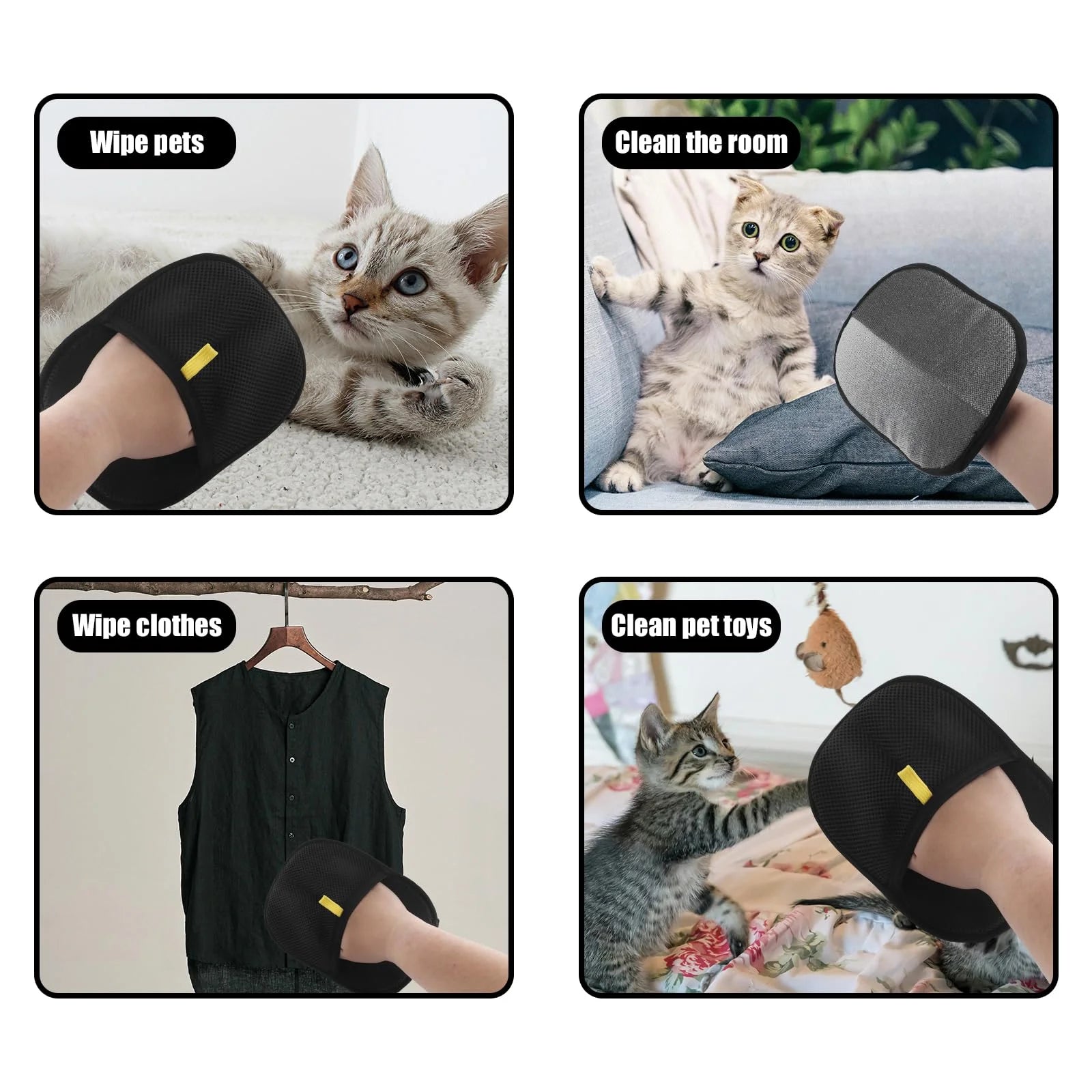 Double-Sided Static Pet Fur Removal Reusable Gloves