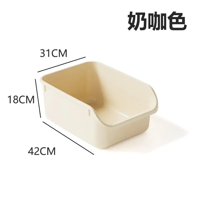Oversized Semi-Enclosed Cat Litter Box Anti-Splash Kitten Toilet