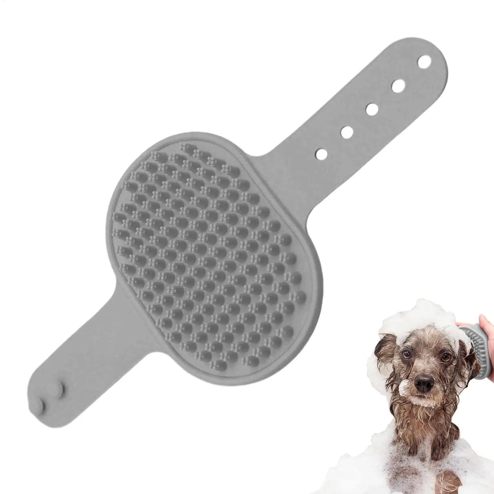 Pet Grooming Bath Massage Brush Soap Shampoo Dispenser Silicone Dogs Cats