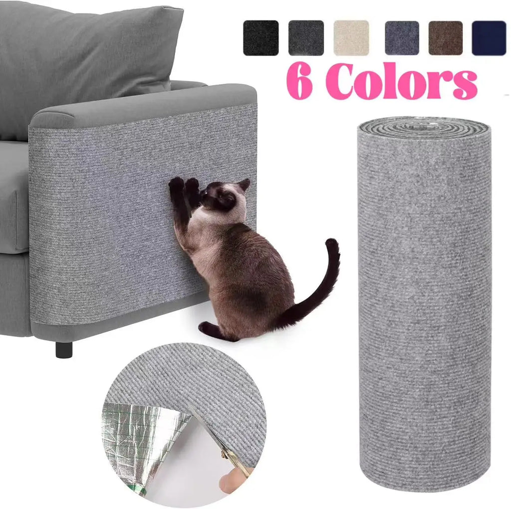 Self-Adhesive Trimmable Cat Scratching Mat - Sofa Protector for Indoor Cats