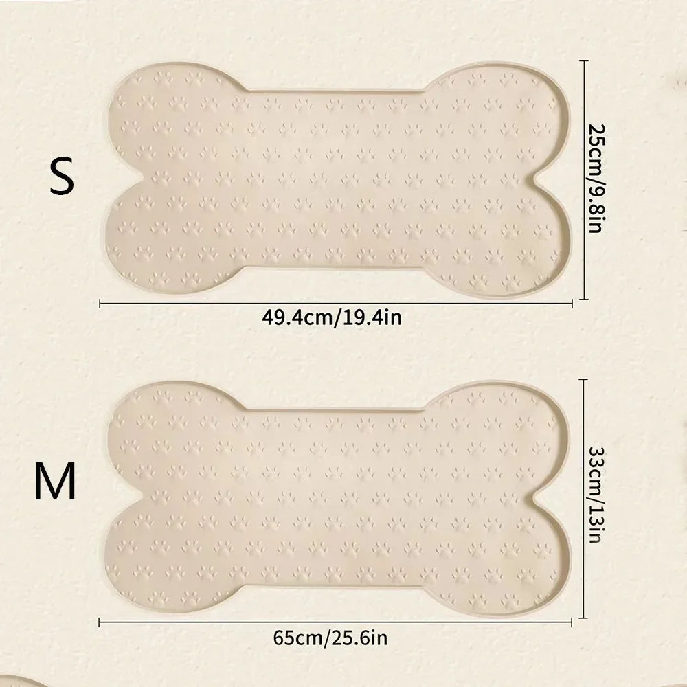 Dog Bowl Mat Thicker Pet Drinking Feeding Placemat  Dog Food Mat Anti-Slip Silicone Waterproof Cat Feeder Pad with Raised Edge