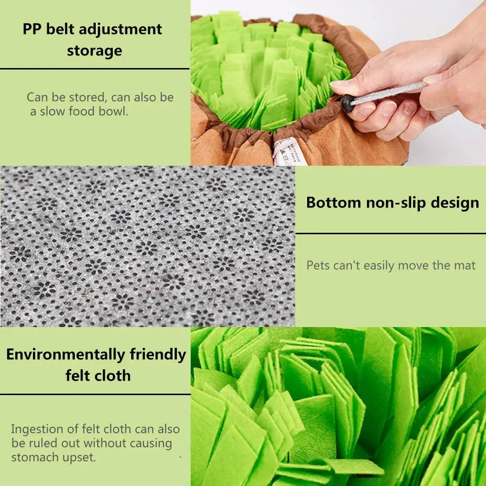 Pet Snuffle Mat for Dogs & Cats — Interactive Foraging Bowl