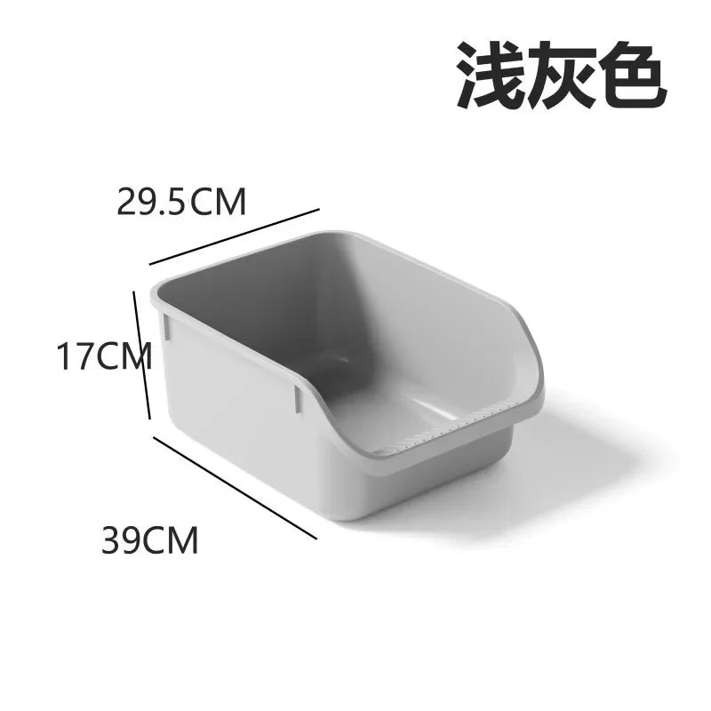 Oversized Semi-Enclosed Cat Litter Box Anti-Splash Kitten Toilet