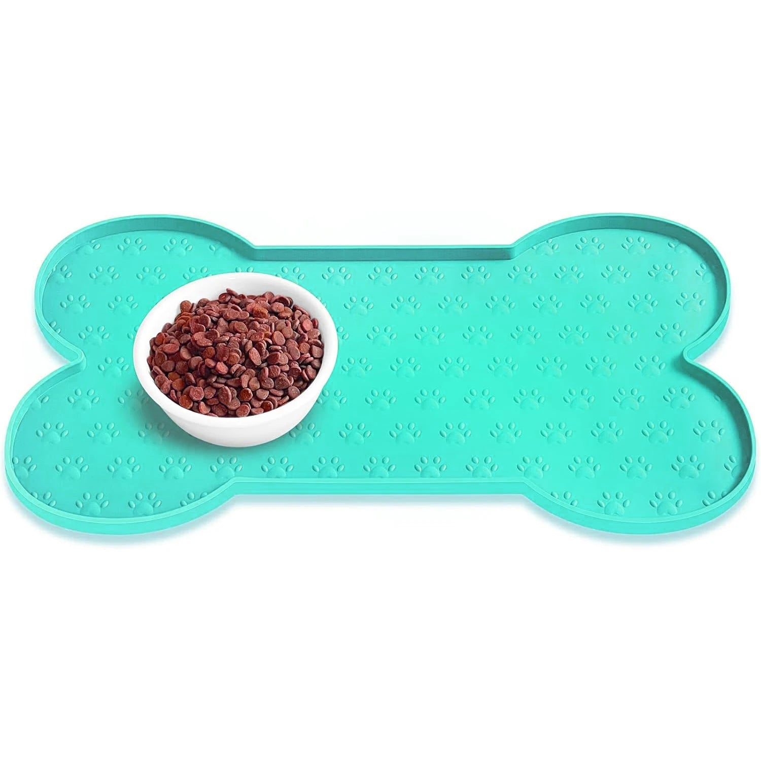 Dog Bowl Mat Thicker Pet Drinking Feeding Placemat  Dog Food Mat Anti-Slip Silicone Waterproof Cat Feeder Pad with Raised Edge