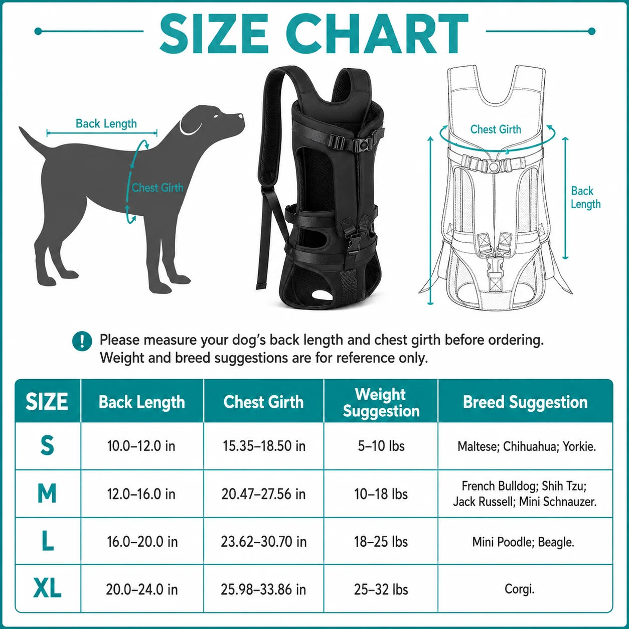 Front Travel Pet Backpack Carrier for Small Dogs