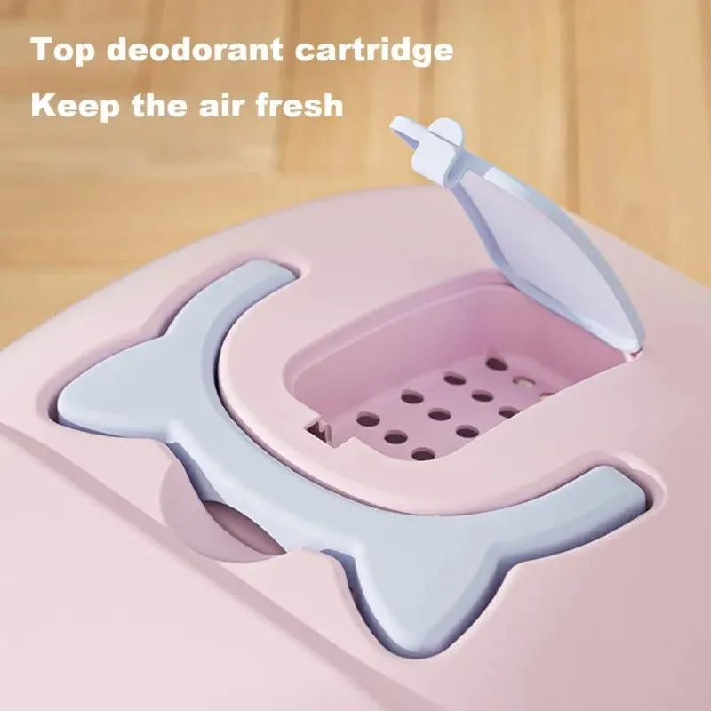 Large Enclosed Cat Litter Box with Lid Kitten Litter Pan