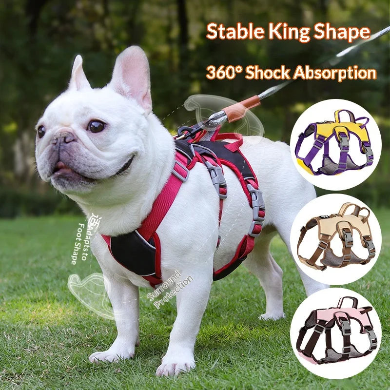 Three-Section Escape-Proof Dog Harness Vest Leash Large | PawJoyKwT
